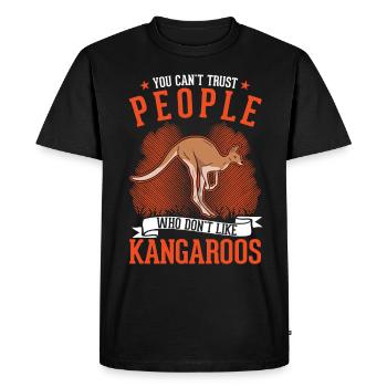 Kangaroo Australia Australian Kangaroo - Men's Premium Organic T-Shirt - black - Front - Nico (187cm)