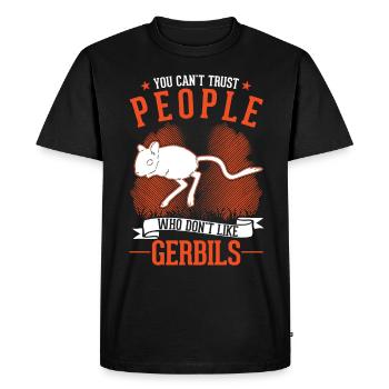 Gerbille cadeau Gerbille de Mongolie Gerbille - T-shirt Premium bio Homme - noir - Devant - Nico (187cm)