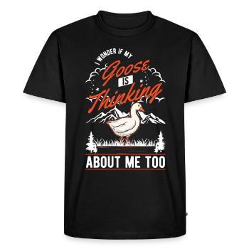 Oies cadeau oie éleveur oie oie - T-shirt Premium bio Homme - noir - Devant - Nico (187cm)