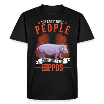 Hippo Lover Hippo Hippo Hippo - Men's Premium Organic T-Shirt - black - Front - Nico (187cm)