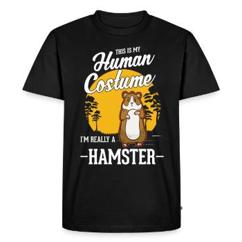 Déguisement Hamster Roue de hamster Hamster doré - T-shirt Premium bio Homme - noir - Devant - Nico (187cm)