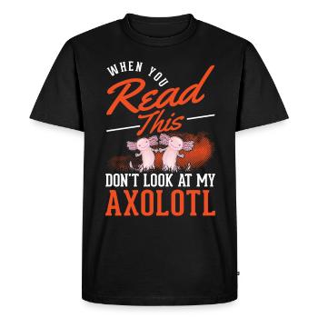 Axolotl cadeau amphibien axolotl - T-shirt Premium bio Homme - noir - Devant - Nico (187cm)