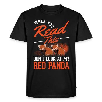 Cadeau Panda roux Panda roux - T-shirt Premium bio Homme - noir - Devant - Nico (187cm)