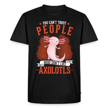 Axolotl cadeau amphibien axolotl - T-shirt Premium bio Homme - noir - Devant - Nico (187cm)