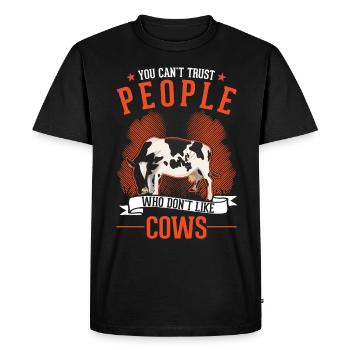 Éleveur de vaches Éleveur de bovins Vaches agricultrices - T-shirt Premium bio Homme - noir - Devant - Nico (187cm)