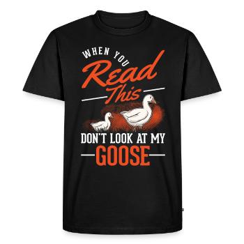 Geese Gift, Goose Lover, Goose Breeder - Men's Premium Organic T-Shirt - black - Front - Nico (187cm)