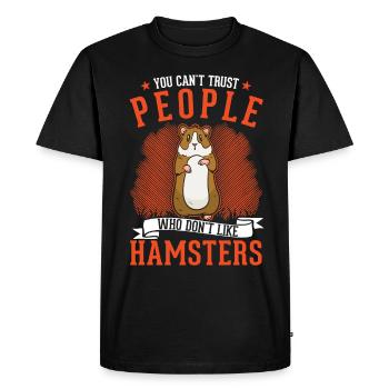 Hamster Hamster Wheel Gold Hamster Hamster - Men's Premium Organic T-Shirt - black - Front - Nico (187cm)