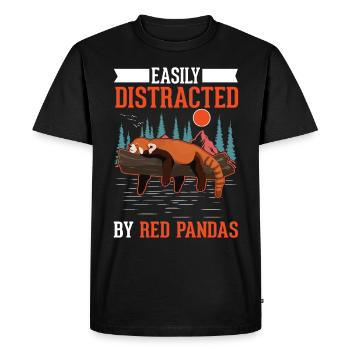 Cadeau Panda roux Panda roux - T-shirt Premium bio Homme - noir - Devant - Nico (187cm)