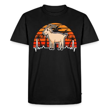 Battement de cœur des chèvres Chèvre hôte Chèvre - T-shirt Premium bio Homme - noir - Devant - Nico (187cm)