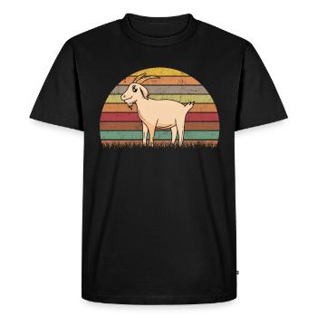 Goats Retro Goat Host Vintage Goat - Men's Premium Organic T-Shirt - black - Front - Nico (187cm)
