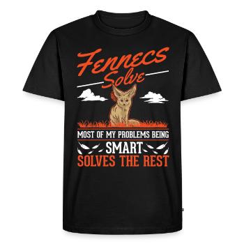 Fennec Gift Desert Fox Fennec - Men's Premium Organic T-Shirt - black - Front - Nico (187cm)
