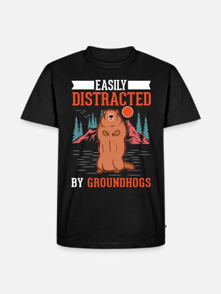 Murmeltier Groundhog Waldmurmeltier - Männer Premium Bio T-Shirt - Schwarz