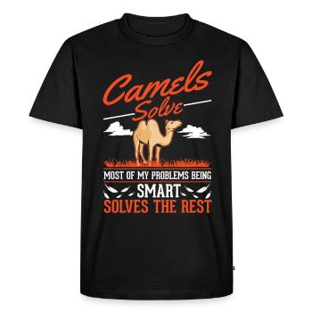 Camel Dromedary Egypt Gift Big Camel - Men's Premium Organic T-Shirt - black - Front - Nico (187cm)