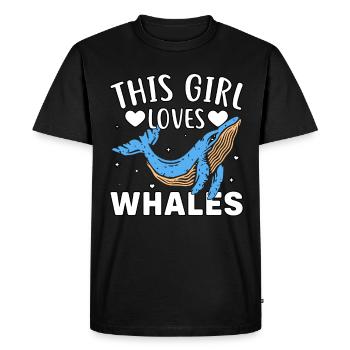 This Girl loves Whales - Men's Premium Organic T-Shirt - black - Front - Nico (187cm)