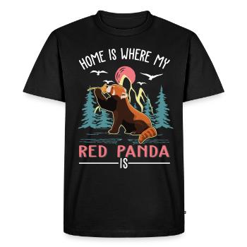 Cadeau Panda roux Panda roux - T-shirt Premium bio Homme - noir - Devant - Nico (187cm)