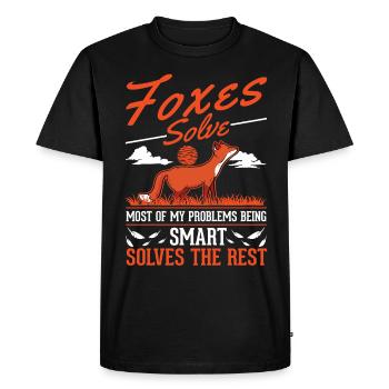 Cadeau de renard Renard roux - T-shirt Premium bio Homme - noir - Devant - Nico (187cm)