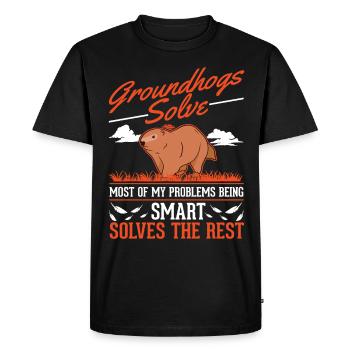 Marmotte Jour de la marmotte marmotte - T-shirt Premium bio Homme - noir - Devant - Nico (187cm)
