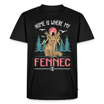 Home is where my fennec is - Men's Premium Organic T-Shirt - black - Front - Nico (187cm)