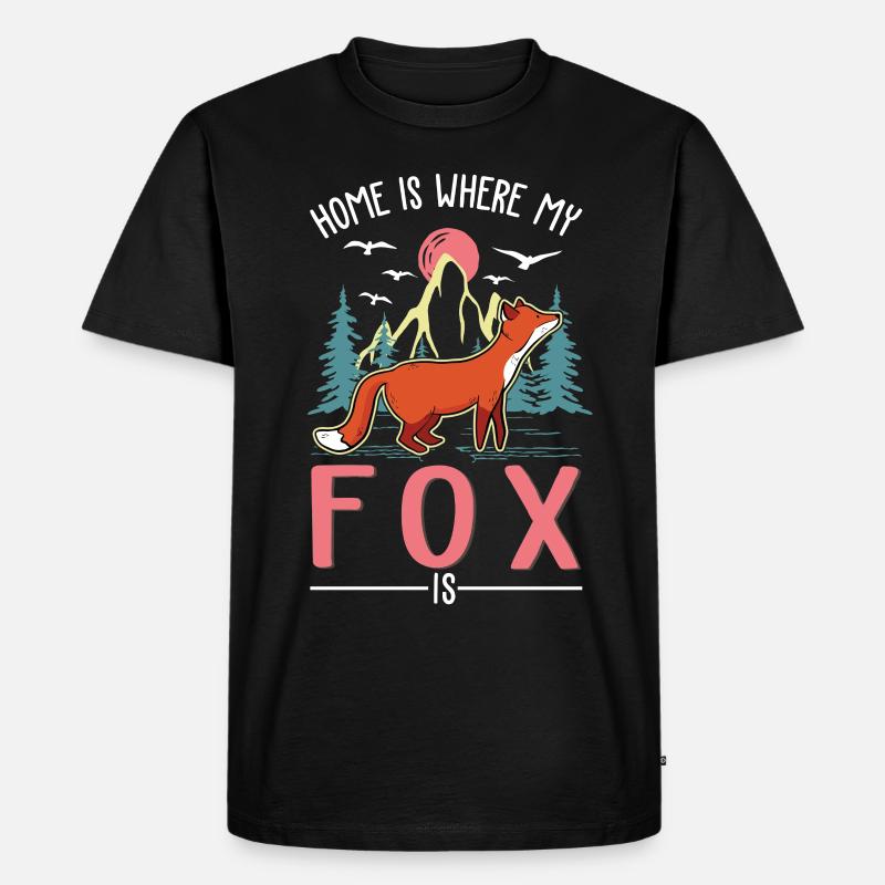 Fuchs Geschenk Rotfuchs - Männer Premium Bio T-Shirt - Schwarz
