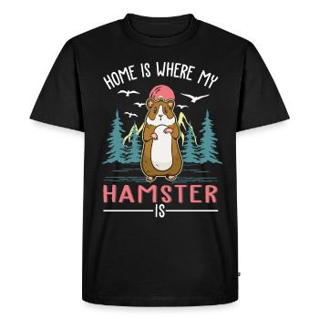 La maison est là où mon hamster est roue de hamster - T-shirt Premium bio Homme - noir - Devant - Nico (187cm)