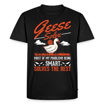 Geese Gift Goose Lover Goose Breeder - Men's Premium Organic T-Shirt - black - Front - Nico (187cm)