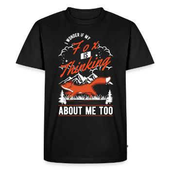 Cadeau de renard Renard roux - T-shirt Premium bio Homme - noir - Devant - Nico (187cm)