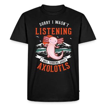 Axolotl cadeau amphibien axolotl - T-shirt Premium bio Homme - noir - Devant - Nico (187cm)