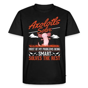 Axolotl cadeau armé amphibien - T-shirt Premium bio Homme - noir - Devant - Nico (187cm)