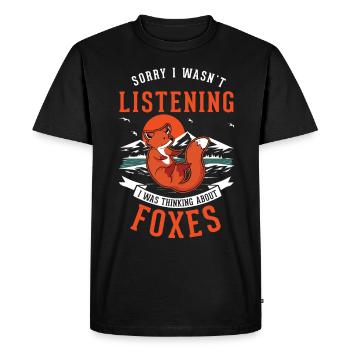 Fox Gift Red Fox - Men's Premium Organic T-Shirt - black - Front - Nico (187cm)