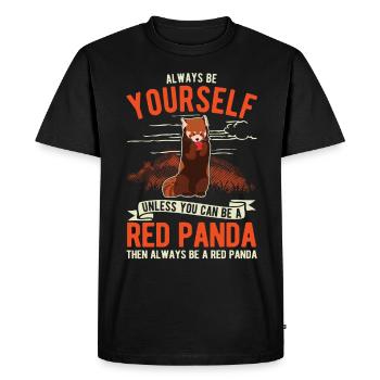 Panda roux Cadeau Panda roux - T-shirt Premium bio Homme - noir - Devant - Nico (187cm)