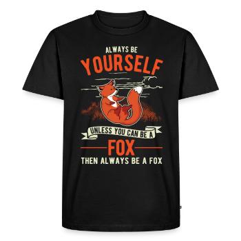 Fox Gift Red Fox - Men's Premium Organic T-Shirt - black - Front - Nico (187cm)