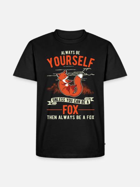 Fuchs Geschenk Rotfuchs - Männer Premium Bio T-Shirt - Schwarz