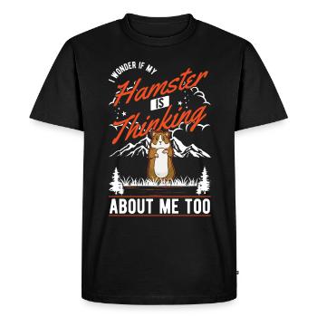 Hamster Hamster Wheel Gold Hamster Hamster - Men's Premium Organic T-Shirt - black - Front - Nico (187cm)