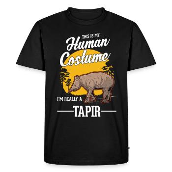 Déguisement Humain Tapir Halloween - T-shirt Premium bio Homme - noir - Devant - Nico (187cm)