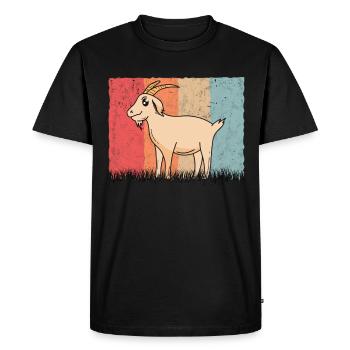 Goats Retro Goat Host Vintage Goat - Men's Premium Organic T-Shirt - black - Front - Nico (187cm)