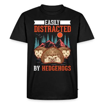 Amoureux du hérisson - T-shirt Premium bio Homme - noir - Devant - Nico (187cm)