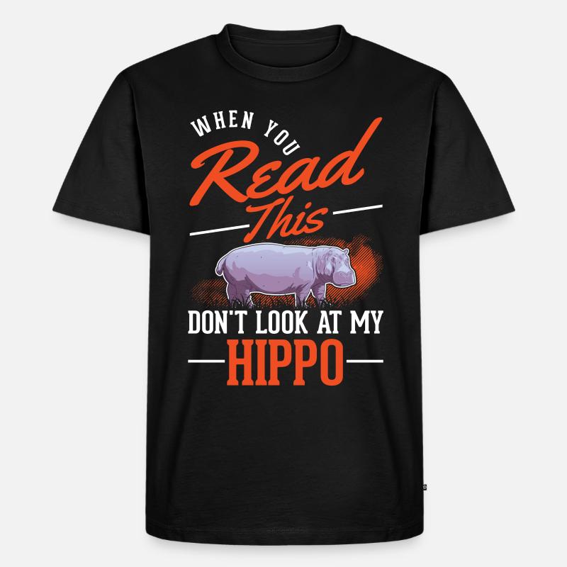 Nilpferd Liebhaber Hippo Flusspferd - Männer Premium Bio T-Shirt - Schwarz