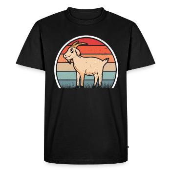 Goats Retro Goat Host Vintage Goat - Men's Premium Organic T-Shirt - black - Front - Nico (187cm)