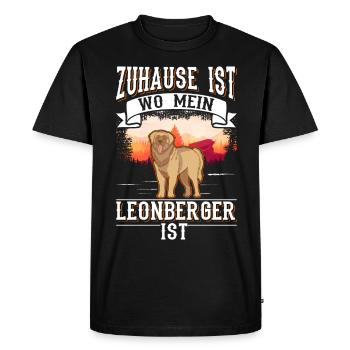 La maison est là où se trouve mon Leonberg - T-shirt Premium bio Homme - noir - Devant - Nico (187cm)