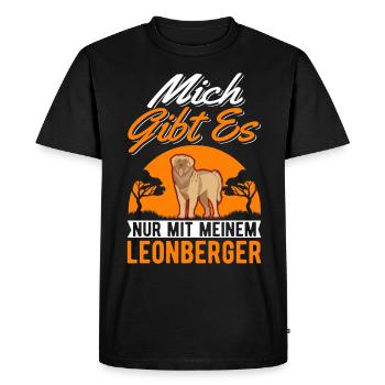 Je n’existe qu’avec mon Leonberg - T-shirt Premium bio Homme - noir - Devant - Nico (187cm)