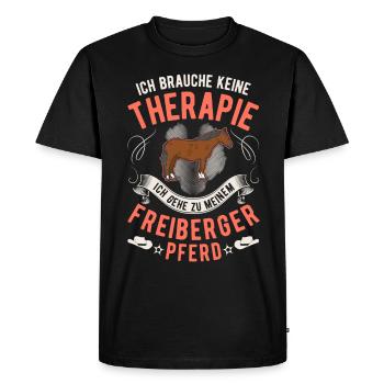 Freiberg Horse Therapy - Men's Premium Organic T-Shirt - black - Front - Nico (187cm)
