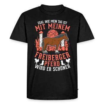 Freiberger Horse - Men's Premium Organic T-Shirt - black - Front - Nico (187cm)