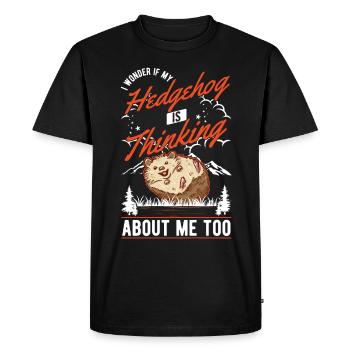 Hedgehog Gift Spiny Hedgehog - Men's Premium Organic T-Shirt - black - Front - Nico (187cm)