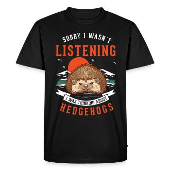 Hérisson cadeau hérisson épineux - T-shirt Premium bio Homme - noir - Devant - Nico (187cm)