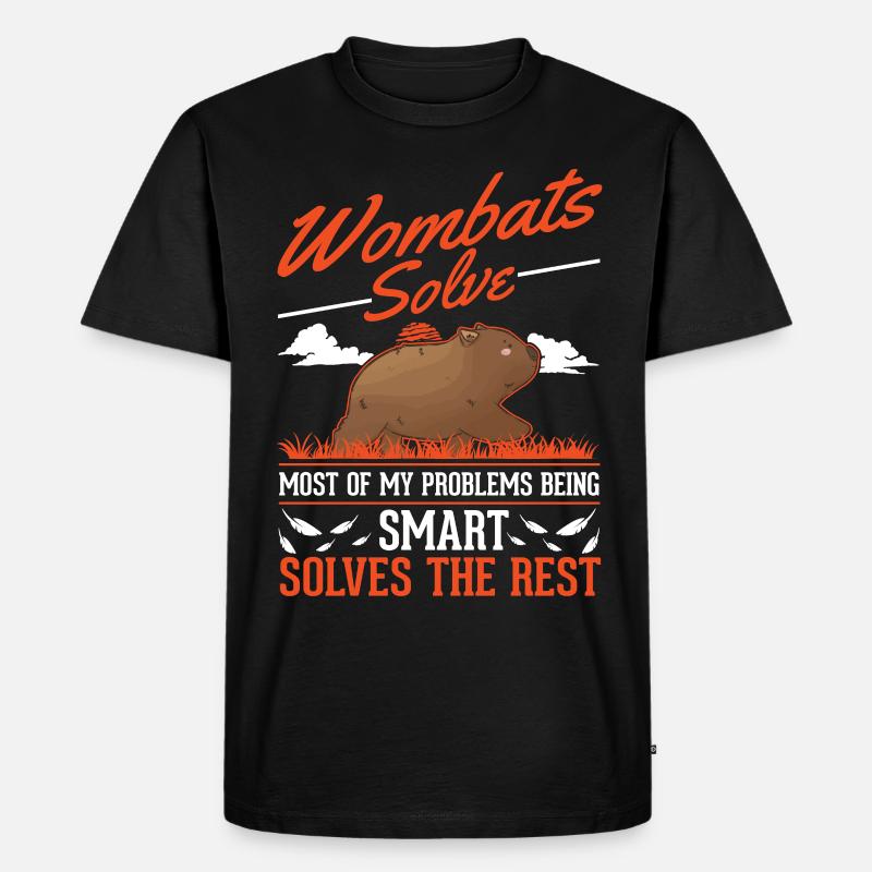 Australischer Wombat - Männer Premium Bio T-Shirt - Schwarz