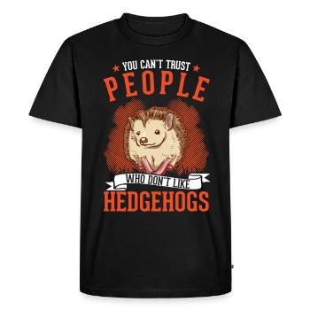 Hérisson cadeau hérisson épineux - T-shirt Premium bio Homme - noir - Devant - Nico (187cm)