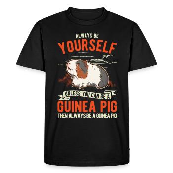 Cochon d’Inde cadeau cochon d’Inde - T-shirt Premium bio Homme - noir - Devant - Nico (187cm)