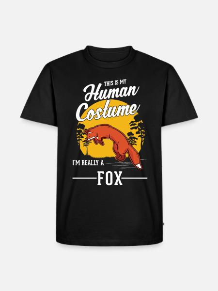 Fuchs Geschenk Rotfuchs - Männer Premium Bio T-Shirt - Schwarz