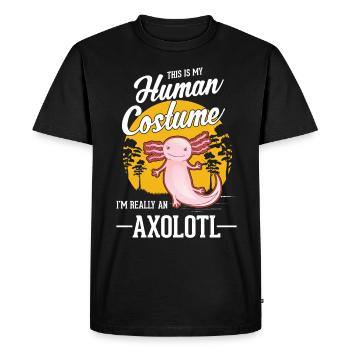 Axolotl Human Costume Halloween Axolotl - Men's Premium Organic T-Shirt - black - Front - Nico (187cm)