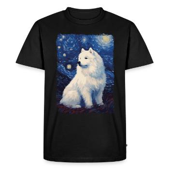 Samoyed Starry Night - Men's Premium Organic T-Shirt - black - Front - Nico (187cm)